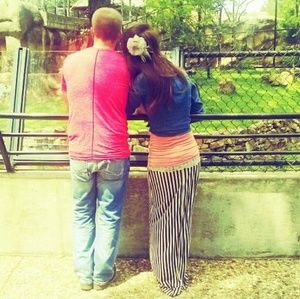 Long Striped Maxi skirt